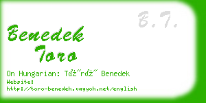 benedek toro business card
